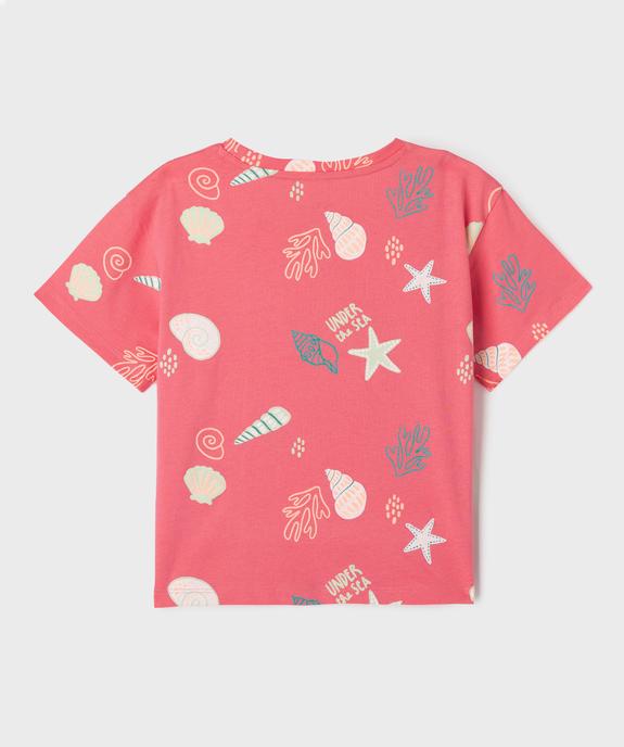 Tee-shirt à manches courtes à motifs estivaux fille vue7 - GEMO (ENFANT) - GEMO
