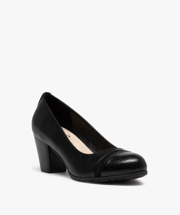 Escarpins femme unis à liseré strass vue2 - GEMO(URBAIN) - GEMO