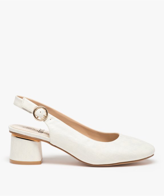 Escarpins femme unis à talon rond style rétro vue1 - GEMO(URBAIN) - GEMO