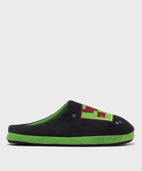 Chaussons mules en velours doux imprimés garçon - Minecraft vue1 - MINECRAFT - GEMO