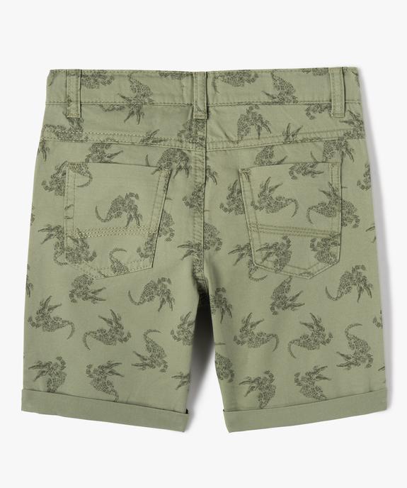 Bermuda en coton twill imprimé à revers garçon vue3 - GEMO 4G GARCON - GEMO