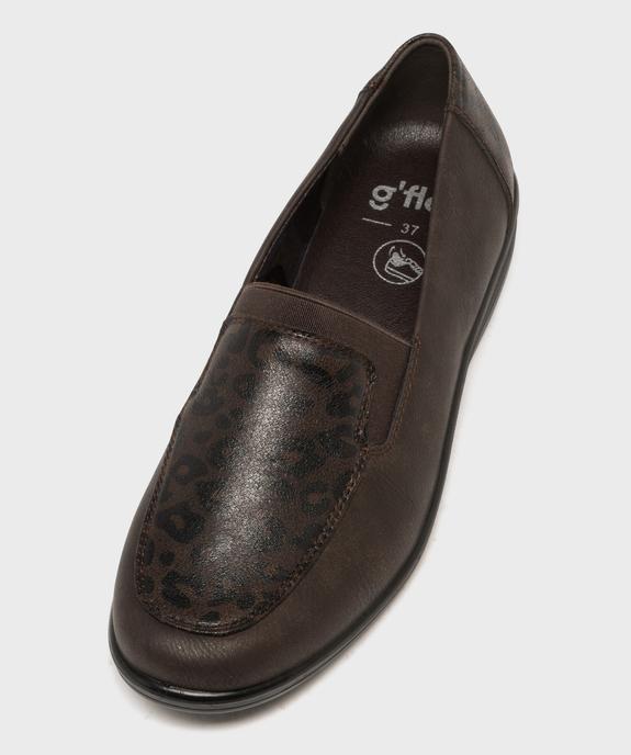 Mocassins confort à talon compensé et imprimé léopard femme - g'flex vue5 - G'FLEX - GEMO