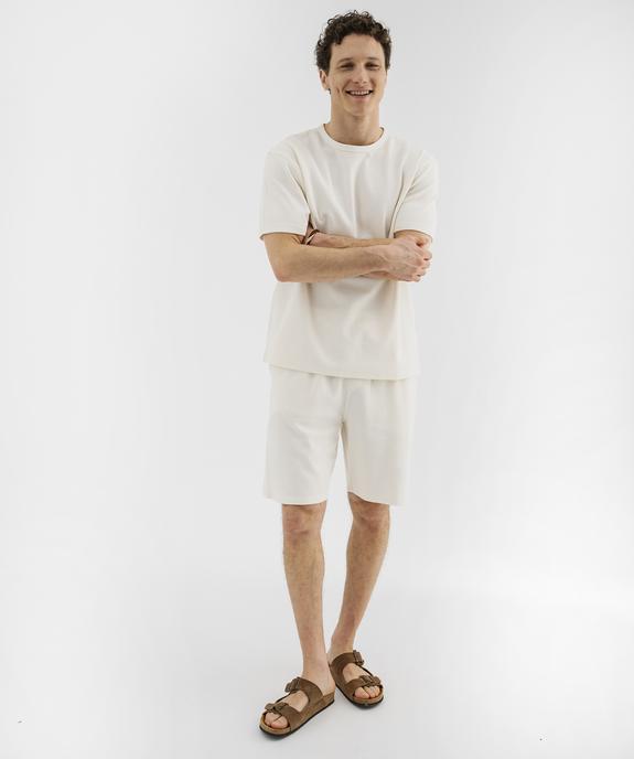 Tee-shirt manches courtes en maille fantaisie homme vue5 - GEMO 4G HOMME - GEMO