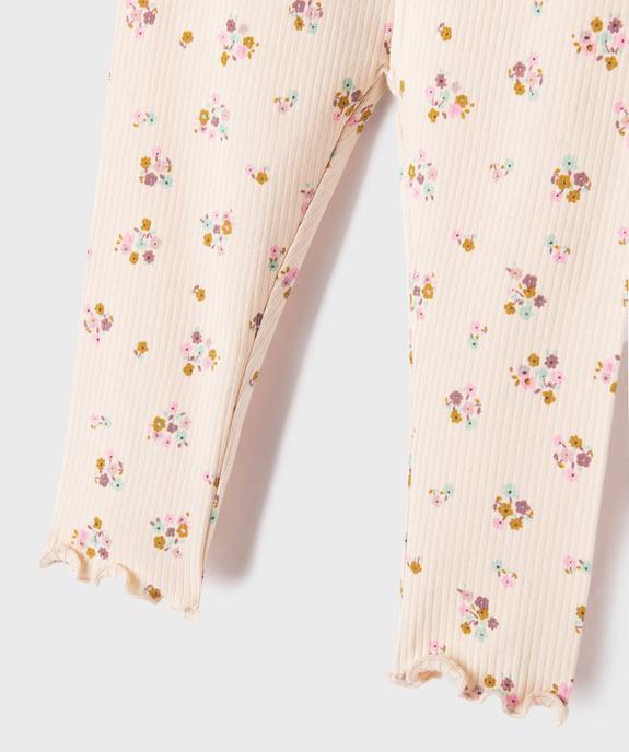Legging en maille côtelée et finitions froncées bébé fille vue2 - GEMO 4G BEBE - GEMO