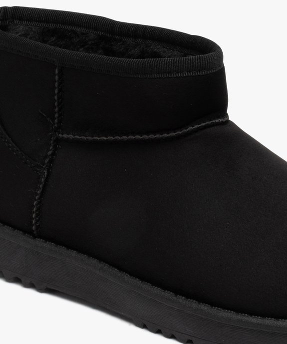 Boots fourrées femme en suédine unie vue6 - GEMO (CASUAL) - GEMO