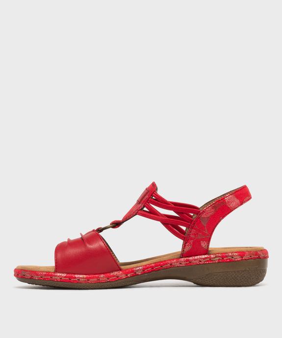 Sandales confort à petit talon compensé femme vue3 - SOFTRELAX - GEMO