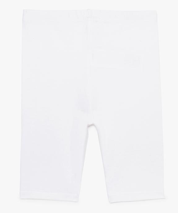 Cycliste fille en coton stretch uni et taille élastiquée vue2 - GEMO (ENFANT) - GEMO