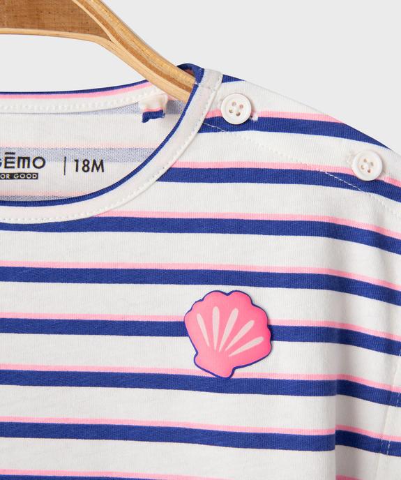 Ensemble 2 pièces bébé fille tee-shirt et short vue2 - GEMO 4G BEBE - GEMO