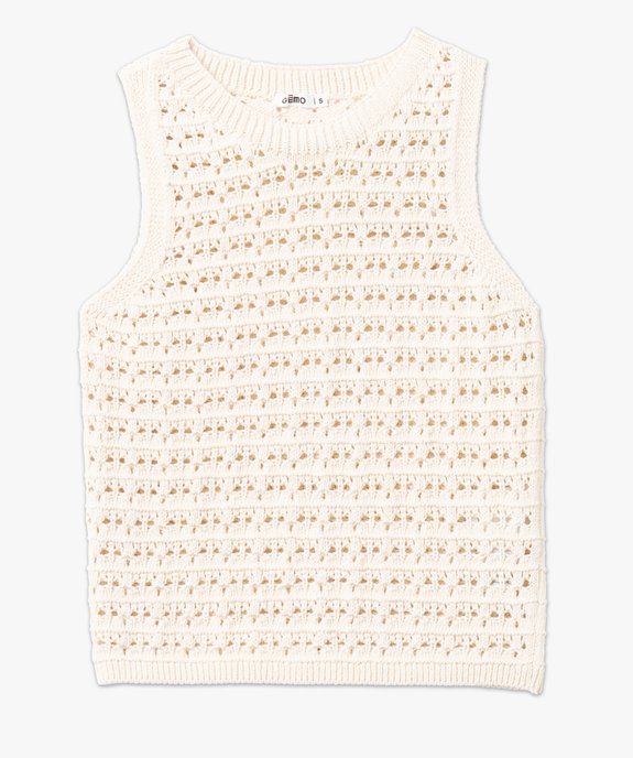 Débardeur en maille ajourée façon macramé femme vue4 - GEMO(FEMME PAP) - GEMO