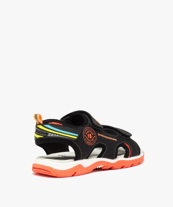 Sandales garçon avec double scratch et à détails fluo vue4 - GEMO (ENFANT) - GEMO