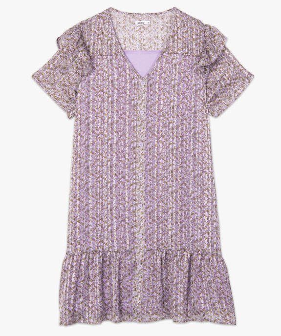 Robe femme à motifs fleuris et volants sur les épaules vue4 - GEMO(FEMME PAP) - GEMO