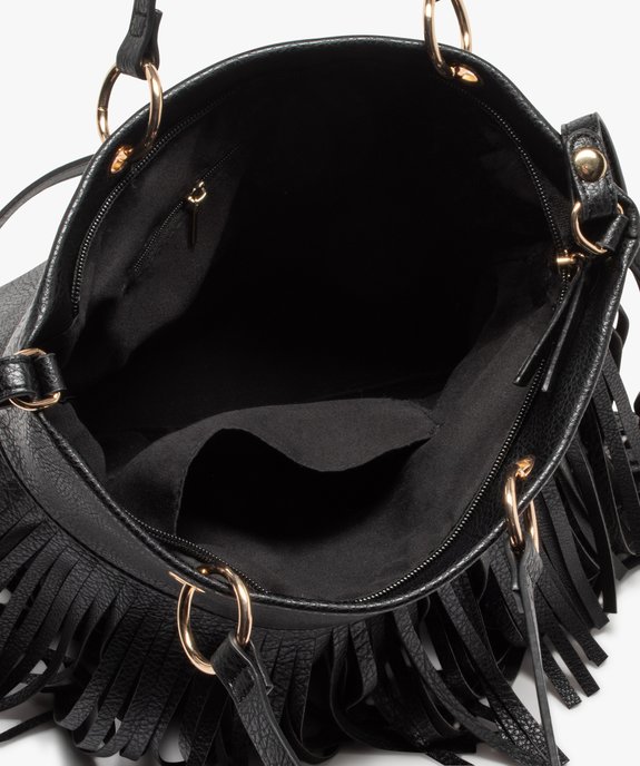 Sac à franges en matière grainée femme vue3 - GEMO (ACCESS) - GEMO