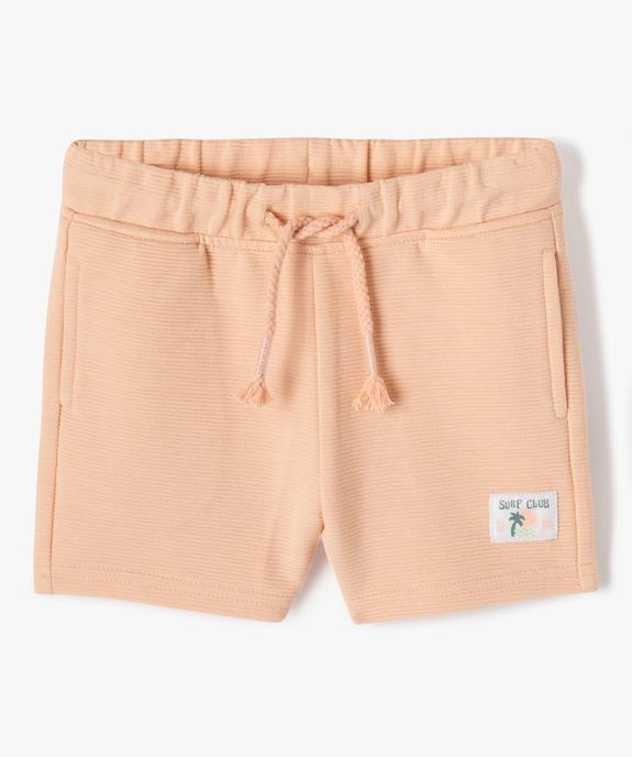Short bébé en maille côtelée à taille élastiquée vue1 - GEMO(BEBE DEBT) - GEMO