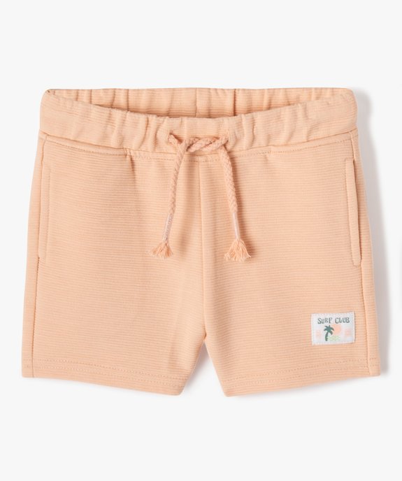 Short bébé en maille côtelée à taille élastiquée vue1 - GEMO(BEBE DEBT) - GEMO