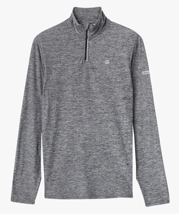 Tee-shirt homme en maille extensible avec col zippé vue4 - GEMO (HOMME) - GEMO