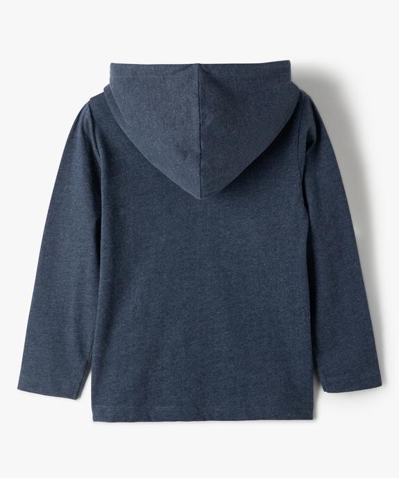Tee-shirt garçon à manches longues et capuche vue5 - GEMO (ENFANT) - GEMO