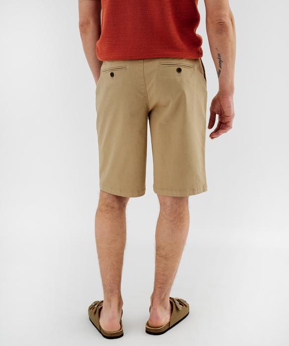 Bermuda en coton extensible coupe Regular avec ceinture tressée homme vue3 - GEMO 4G HOMME - GEMO