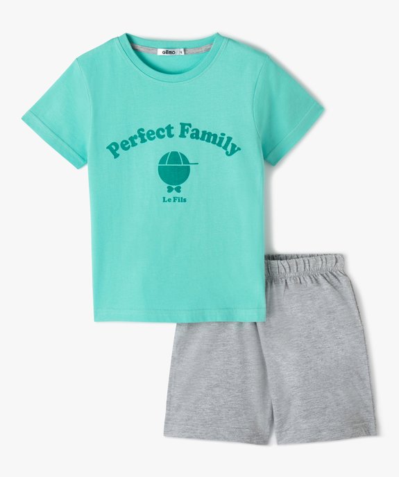 Pyjashort garçon en jersey mix&match vue1 - GEMO (ENFANT) - GEMO