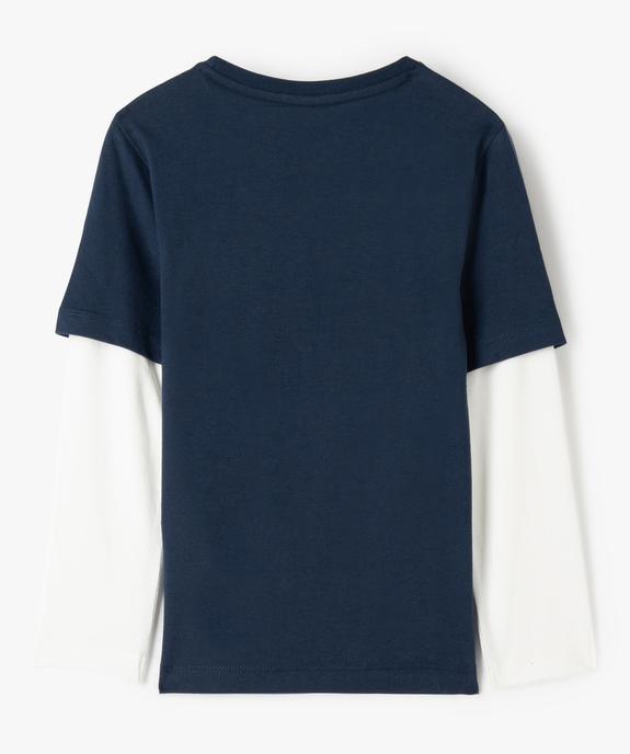 Tee-shirt manches longues effet 2 en 1 garçon vue3 - GEMO (ENFANT) - GEMO