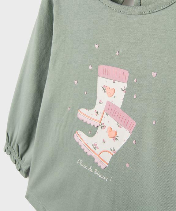 Tee-shirt manches longues avec motifs bébé fille vue2 - GEMO(BEBE DEBT) - GEMO