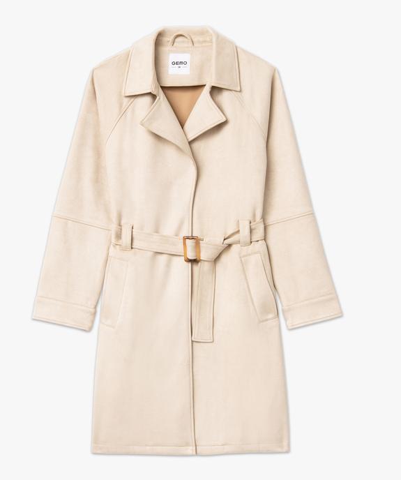 Manteau trench en suédine avec ceinture femme vue4 - GEMO(FEMME PAP) - GEMO