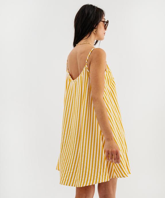 Robe courte rayée à fines bretelles femme vue3 - GEMO(FEMME PAP) - GEMO