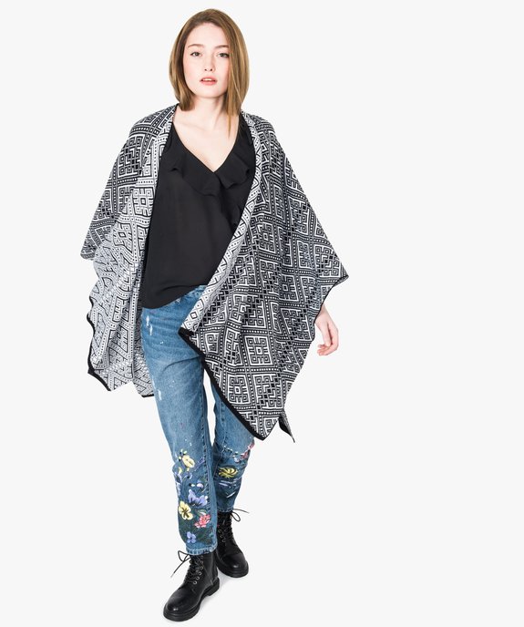 Gilet oversize style poncho à motifs vue5 - FOLLOW ME 2 - GEMO