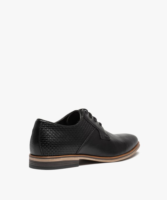 Derbies homme unis en matière lisse avec effet tressé vue5 - GEMO(URBAIN) - GEMO
