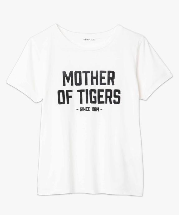 Tee-shirt femme à manches courtes avec inscription vue4 - GEMO 4G FEMME - GEMO