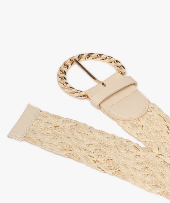 Ceinture tressée en paille de papier et fil lurex femme vue3 - GEMO (ACCESS) - GEMO