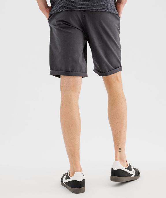 Bermuda chino en coton stretch homme vue3 - GEMO (HOMME) - GEMO