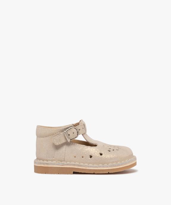 Chaussures babies en cuir pailleté à boucle bébé fille vue1 - NA! - GEMO