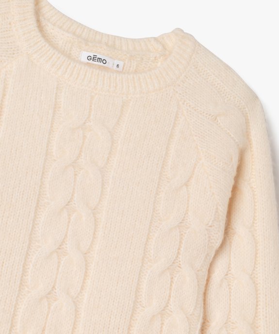 Robe pull en maille torsadée fille vue2 - GEMO (ENFANT) - GEMO