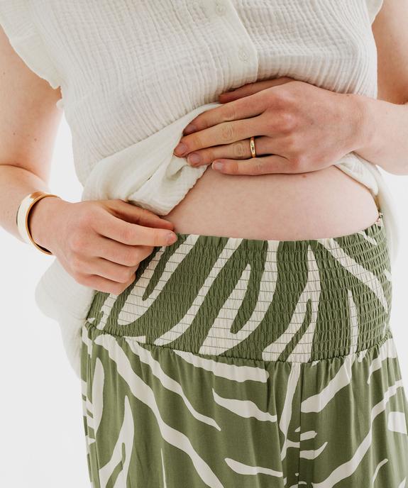 Pantalon de grossesse large et fluide avec taille smockée vue5 - GEMO 4G MATERN - GEMO
