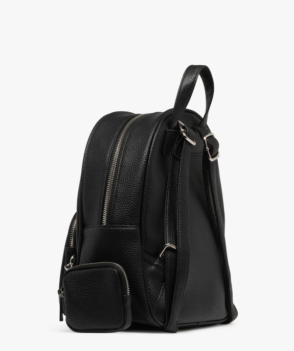 Sac a dos avec porte monnaie assorti femme noir GEMO