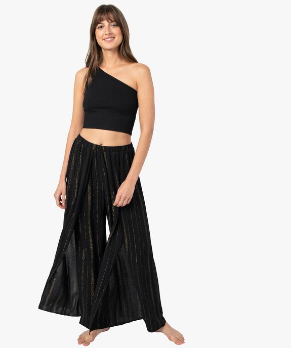 Pantalon de plage femme ouvert sur l’avant vue5 - GEMO 4G FEMME - GEMO