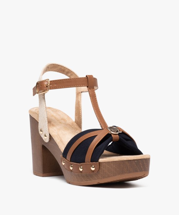 Sandales femme à talon carré style sabot et brides colorées - Tom Tailor vue3 - TOM TAILOR - GEMO