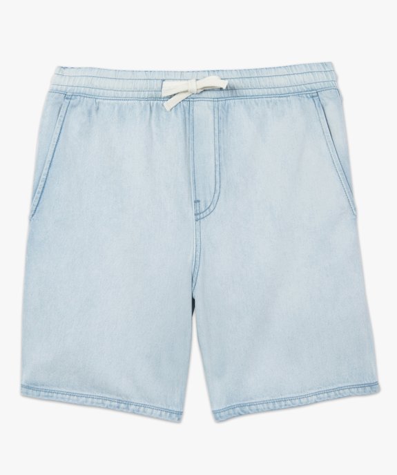Bermuda homme en jean avec ceinture élastiquée vue4 - GEMO 4G HOMME - GEMO