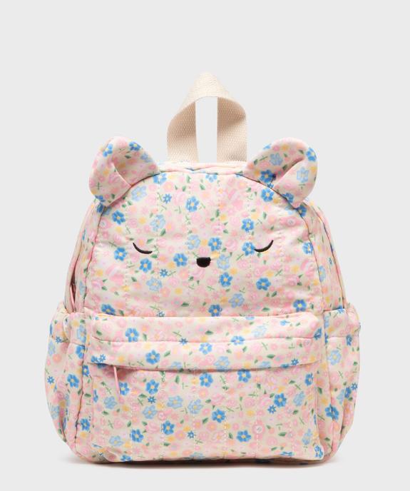 Sac à dos en toile à motifs fleuris fille vue1 - GEMO (ACCESS) - GEMO