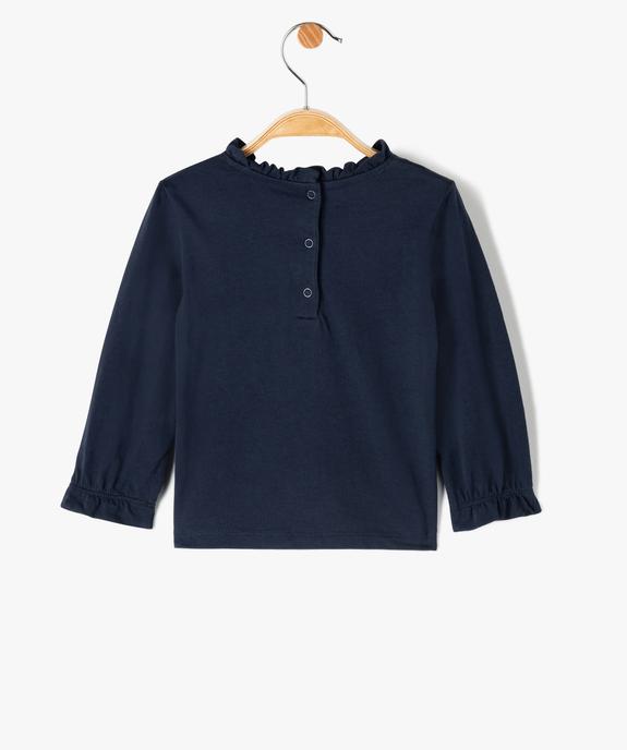Tee-shirt bébé fille à manches longues avec détail volant - LuluCastagnette vue3 - LULUCASTAGNETTE - GEMO