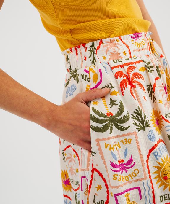 Short ample et fluide en viscose plissée femme vue2 - GEMO 4G FEMME - GEMO