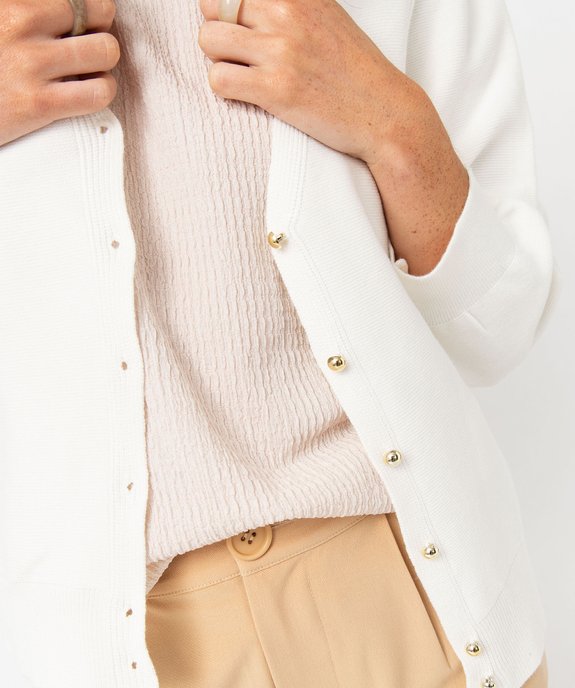 Gilet col V à manches bouffantes femme vue2 - GEMO(FEMME PAP) - GEMO