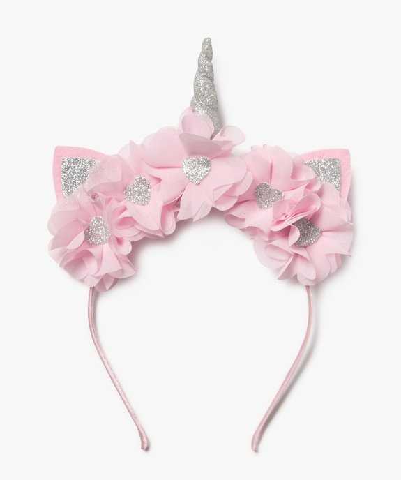Serre-tête licorne avec fleurs en tulle et paillettes fille vue1 - GEMO (ACCESS) - GEMO