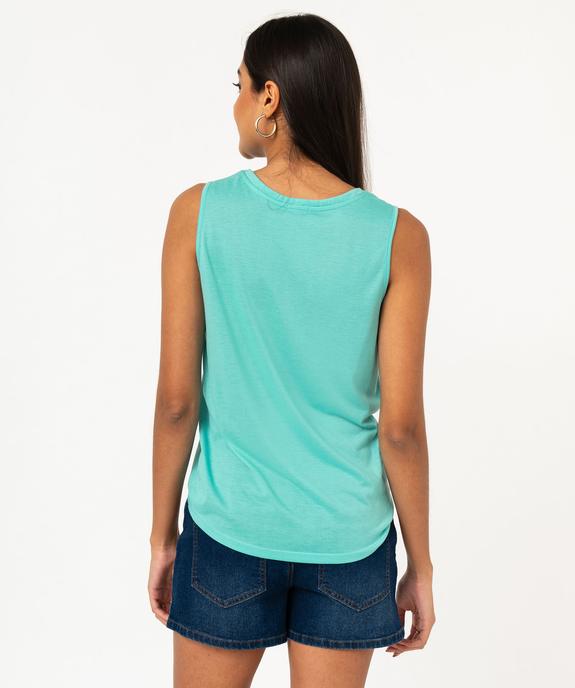 Débardeur col V brillant en maille fluide femme vue3 - GEMO 4G FEMME - GEMO