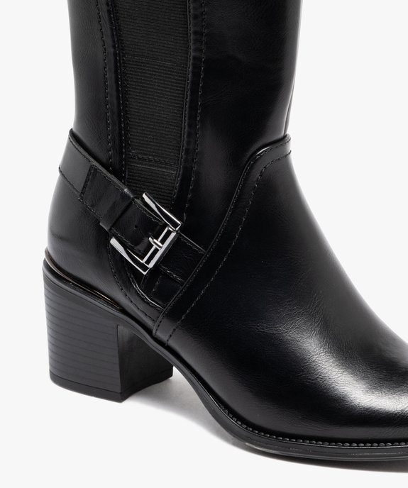 Bottes femme unies à talon carré avec liseré métallisé vue7 - VALENTINA BALDA - GEMO