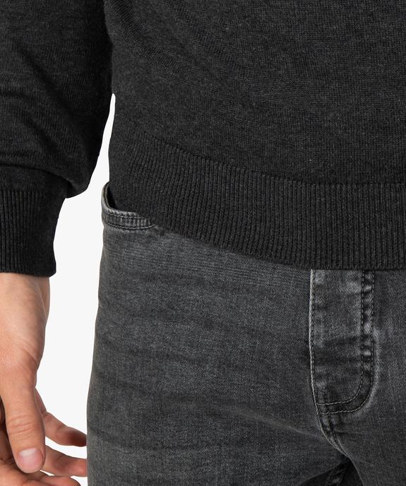 Pull homme à col rond 100% coton biologique vue2 - GEMO 4G HOMME - GEMO