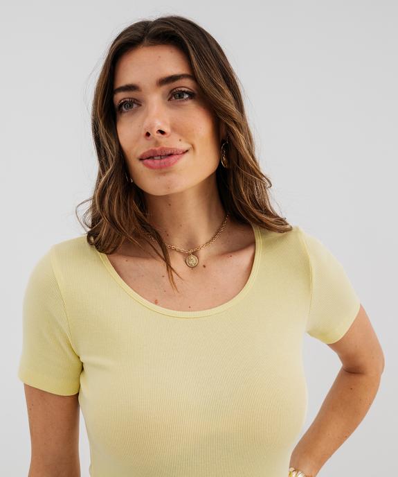 Body à manches courtes en maille côtelée femme vue2 - GEMO 4G FEMME - GEMO