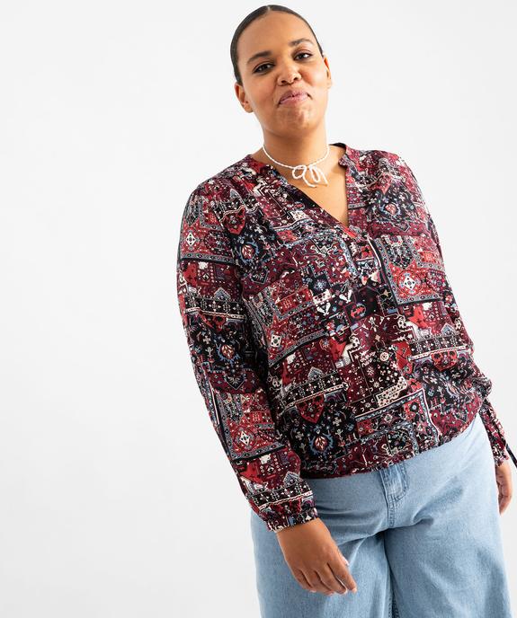 Blouse femme grande taille imprimée ajustable dans le bas vue2 - GEMO 4G GT - GEMO