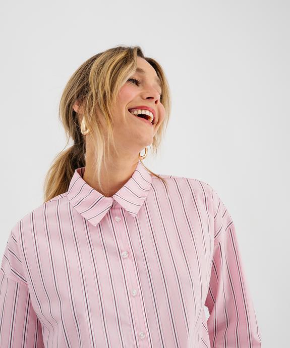 Chemise à rayures coupe ample femme vue2 - GEMO(FEMME PAP) - GEMO