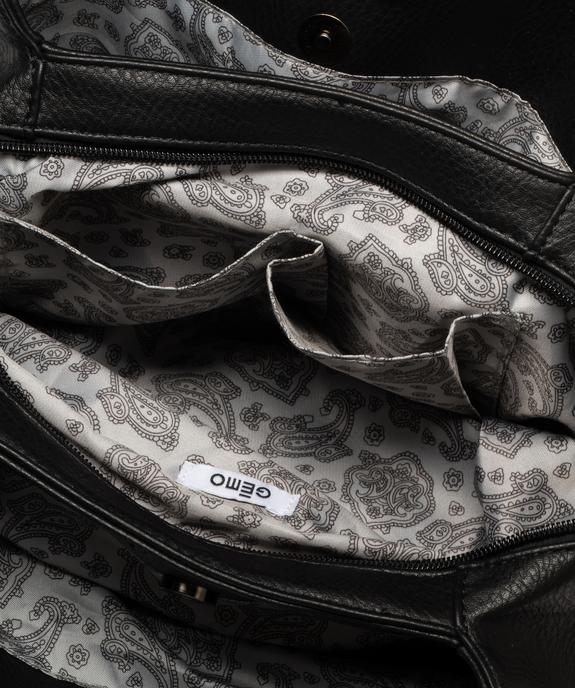 Sac à main grand format en matière grainée et souple femme vue3 - GEMO (ACCESS) - GEMO